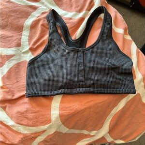 American Eagle waffle knit charcoal sports bra